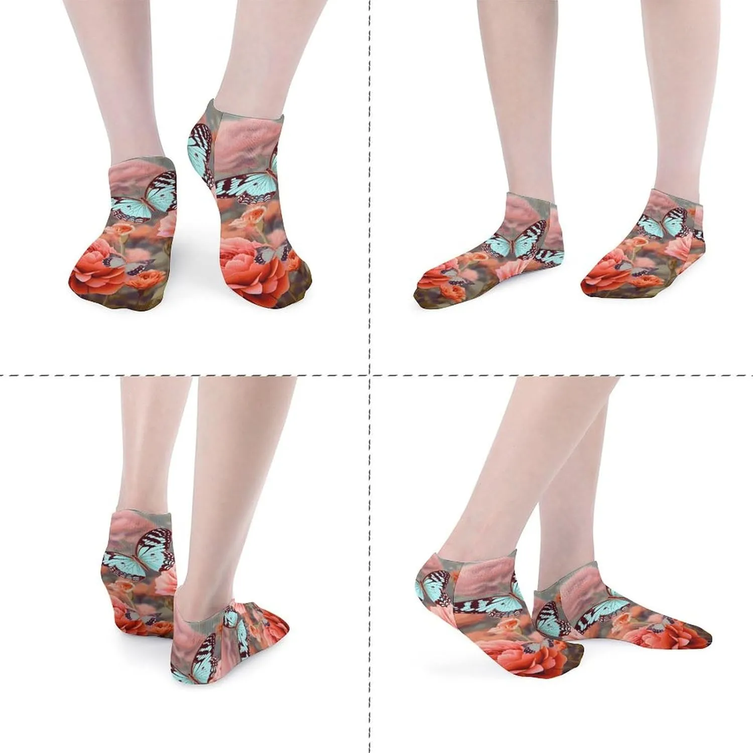 5 Pairs Ankle Socks for Women Men,Low Cut Running Athletic Socks,Funny Cute No Show Casual Sports Socks Size 8-12