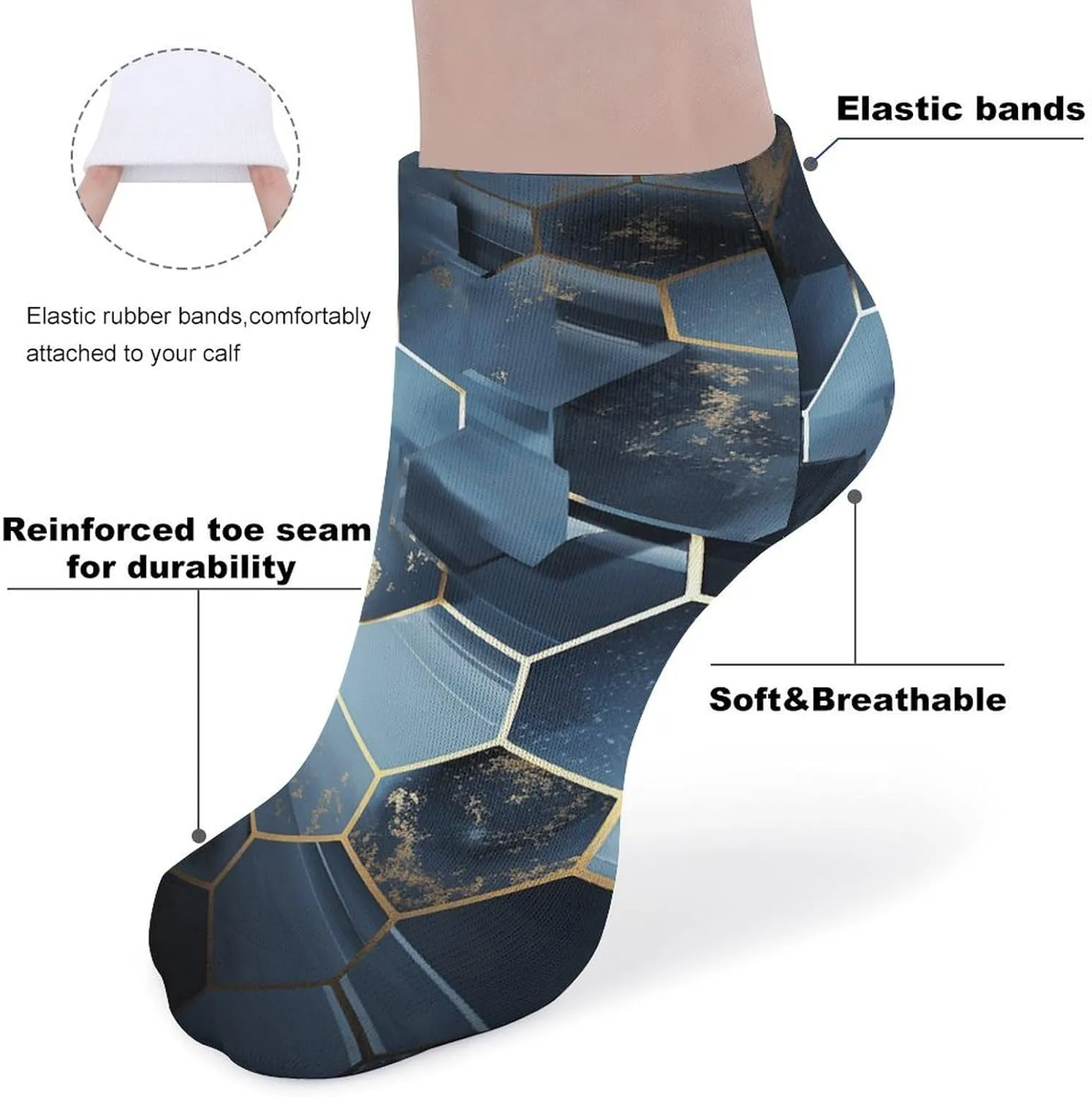 5 Pairs Ankle Socks for Women Men,Low Cut Running Athletic Socks,Funny Cute No Show Casual Sports Socks Size 8-12
