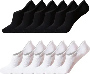 6 Pairs No Show Socks Womens Cotton Low Cut Non Slip Casual Socks Invisible Flat Boat Liner Socks (5-9 Size)