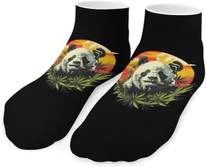 A Panda Smoking Weed Printed Ankle Socks No Show Sock Low-Cut Athletic Socks for Men Women 1 Pair