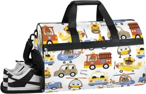 Airplanes Car Resistant Sports Gym Bag for Women Men Travel Duffel bag with Wet Pocket & Shoes Compartment Waterproof Weekender Bag 19.7"x9.9"x13"