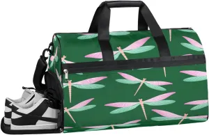 Animal Dragonfly Resistant Sports Gym Bag for Women Men Travel Duffel bag with Wet Pocket & Shoes Compartment Waterproof Weekender Bag 19.7"x9.9"x13"