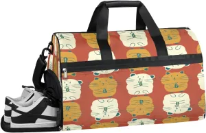 Animal Hamster Resistant Sports Gym Bag for Women Men Travel Duffel bag with Wet Pocket & Shoes Compartment Waterproof Weekender Bag 19.7"x9.9"x13"