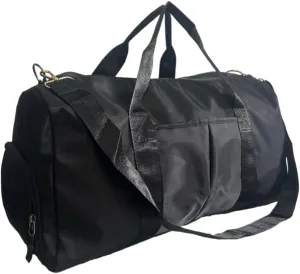Augbunny Sports Gym Bag with Wet Pocket & Shoes Compartment, Waterproof Shoulder Weekender Bag for Women and Men Lightweight Travel Duffel Tote, Black, Large