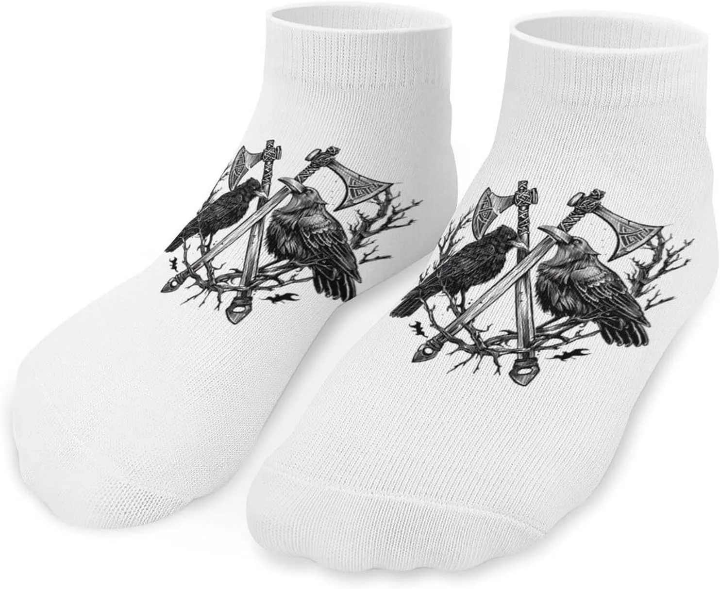 Battle Ravens Printed Ankle Socks No Show Sock Low-Cut Athletic Socks for Men Women 1 Pair