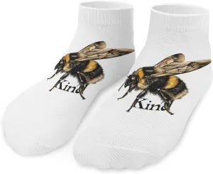 Be Kind Bee Printed Ankle Socks No Show Sock Low-Cut Athletic Socks for Men Women 1 Pair