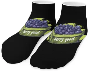 Berry Good Funny Blueberries Printed Ankle Socks No Show Sock Low-Cut Athletic Socks for Men Women 1 Pair