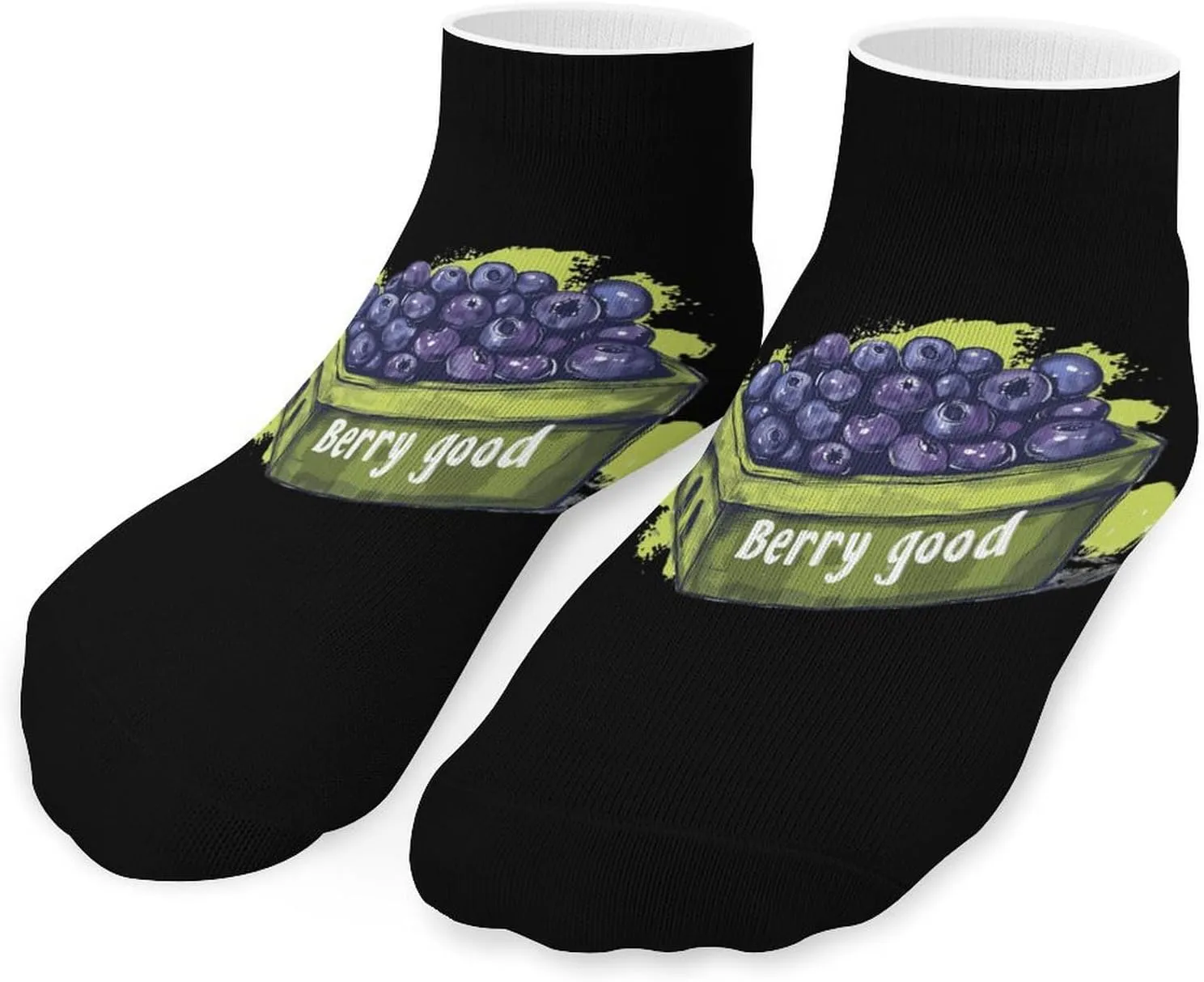 Berry Good Funny Blueberries Printed Ankle Socks No Show Sock Low-Cut Athletic Socks for Men Women 1 Pair