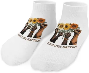 Black History Lives Matter Peace Printed Ankle Socks No Show Sock Low-Cut Athletic Socks for Men Women 1 Pair