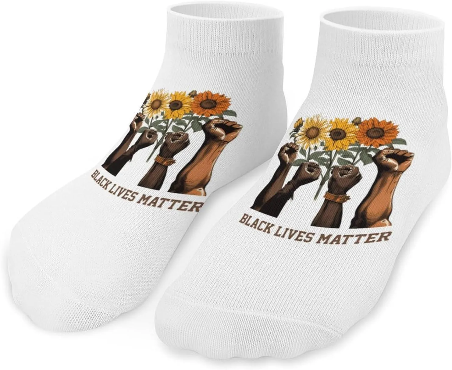 Black History Lives Matter Peace Printed Ankle Socks No Show Sock Low-Cut Athletic Socks for Men Women 1 Pair
