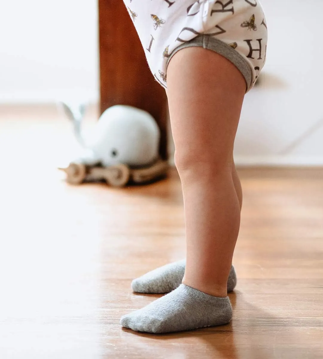 Burt's Bees Baby Unisex Baby Socks Ankle or Crew Height Made with Soft Organic Cotton, 6 Packs with Non-Slip Grips for Babies