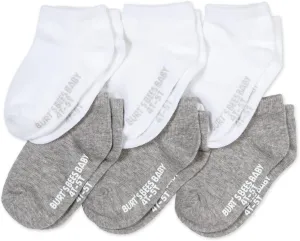 Burt's Bees Baby Unisex Baby Socks Ankle or Crew Height Made with Soft Organic Cotton, 6 Packs with Non-Slip Grips for Babies