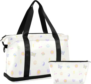 Cartoon Small Fresh Pattern Mens Travel Luggage Waterproof Gym Bags Men, under the Seat Carry on Bag with Wet Pocket and Shoes Compartment