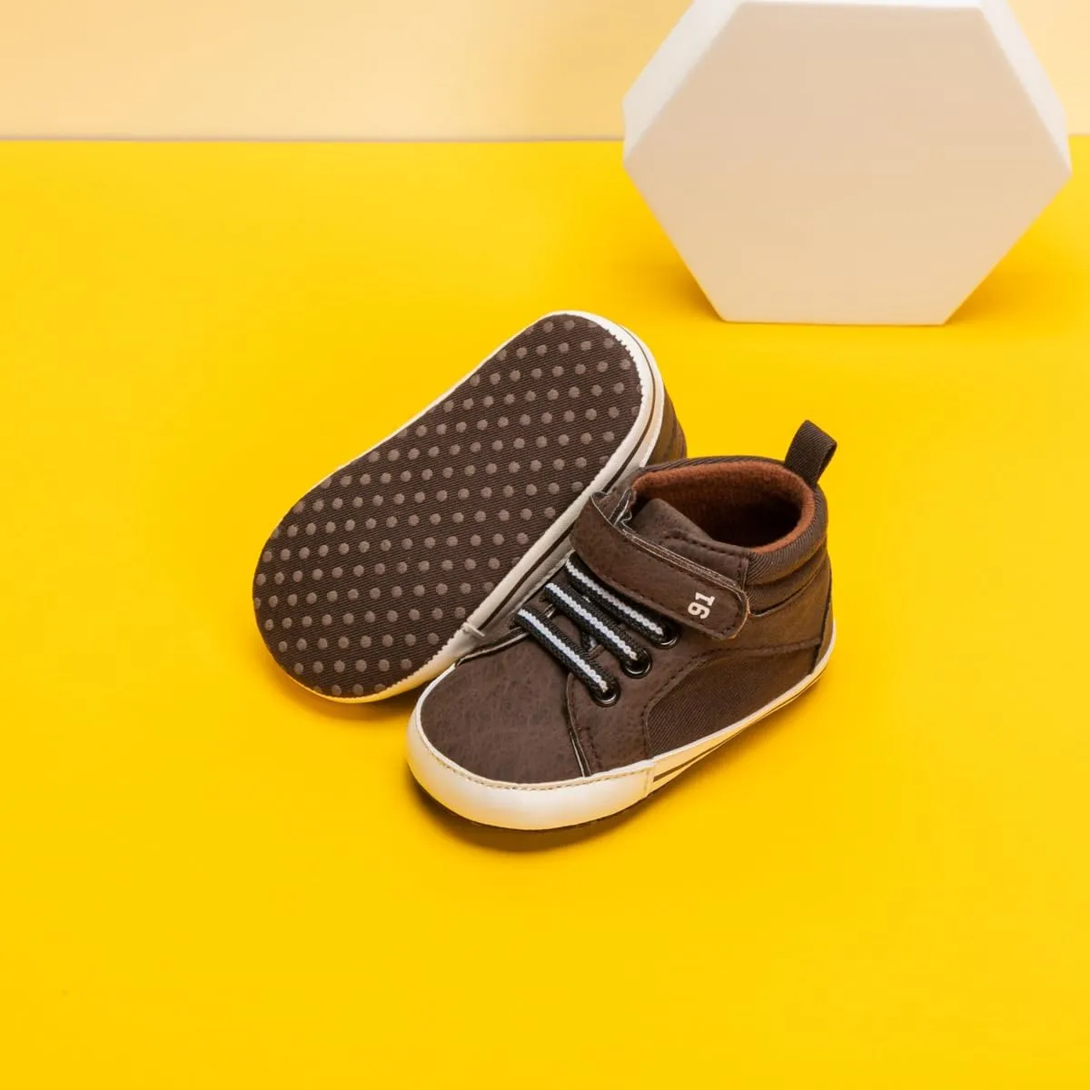 CENCIRILY Baby Boys Girls High Top Sneakers Soft Soles Anti Skid Infant Ankle Shoes Toddler Prewalker First Walking Crib Shoes