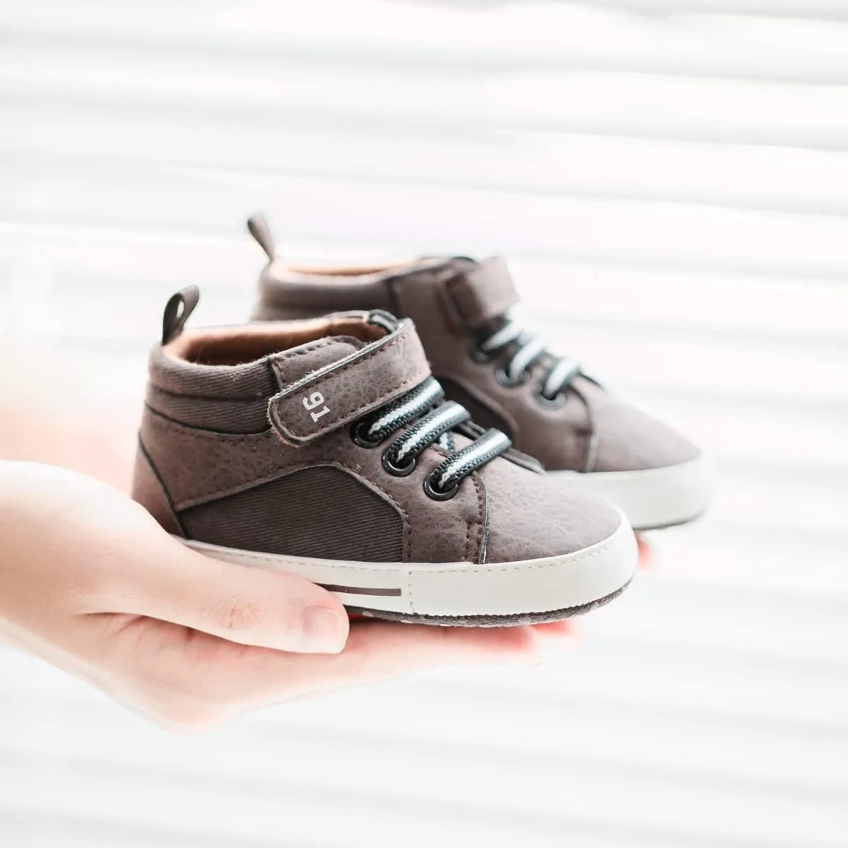 CENCIRILY Baby Boys Girls High Top Sneakers Soft Soles Anti Skid Infant Ankle Shoes Toddler Prewalker First Walking Crib Shoes