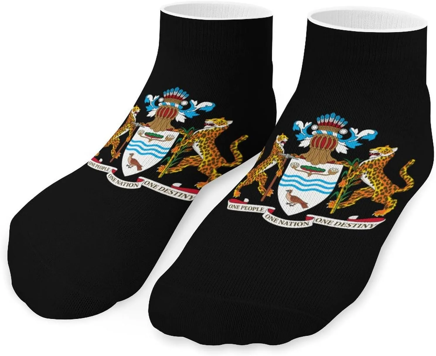 Coat of Arms of Guyana Printed Ankle Socks No Show Sock Low-Cut Athletic Socks for Men Women 1 Pair
