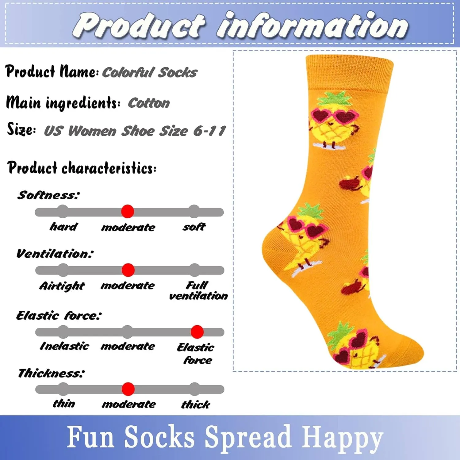 Colorful Socks for women Fun Funny Funky Animal Marvel Pattern Sock Calf Pack, Premium Cotton, Size 6-11