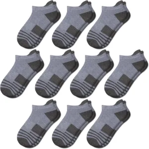 Comfoex 10 Pairs Boys Socks Ankle Athletic Socks For Boys 4-7 7-10 10-12 Years Old With Cushioned Sole