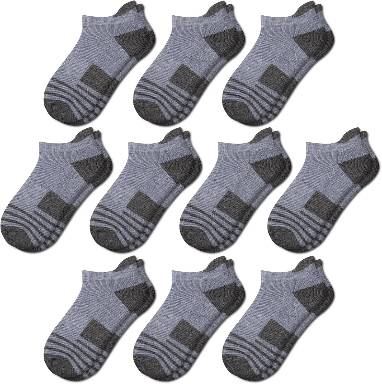 Comfoex 10 Pairs Boys Socks Ankle Athletic Socks For Boys 4-7 7-10 10-12 Years Old With Cushioned Sole