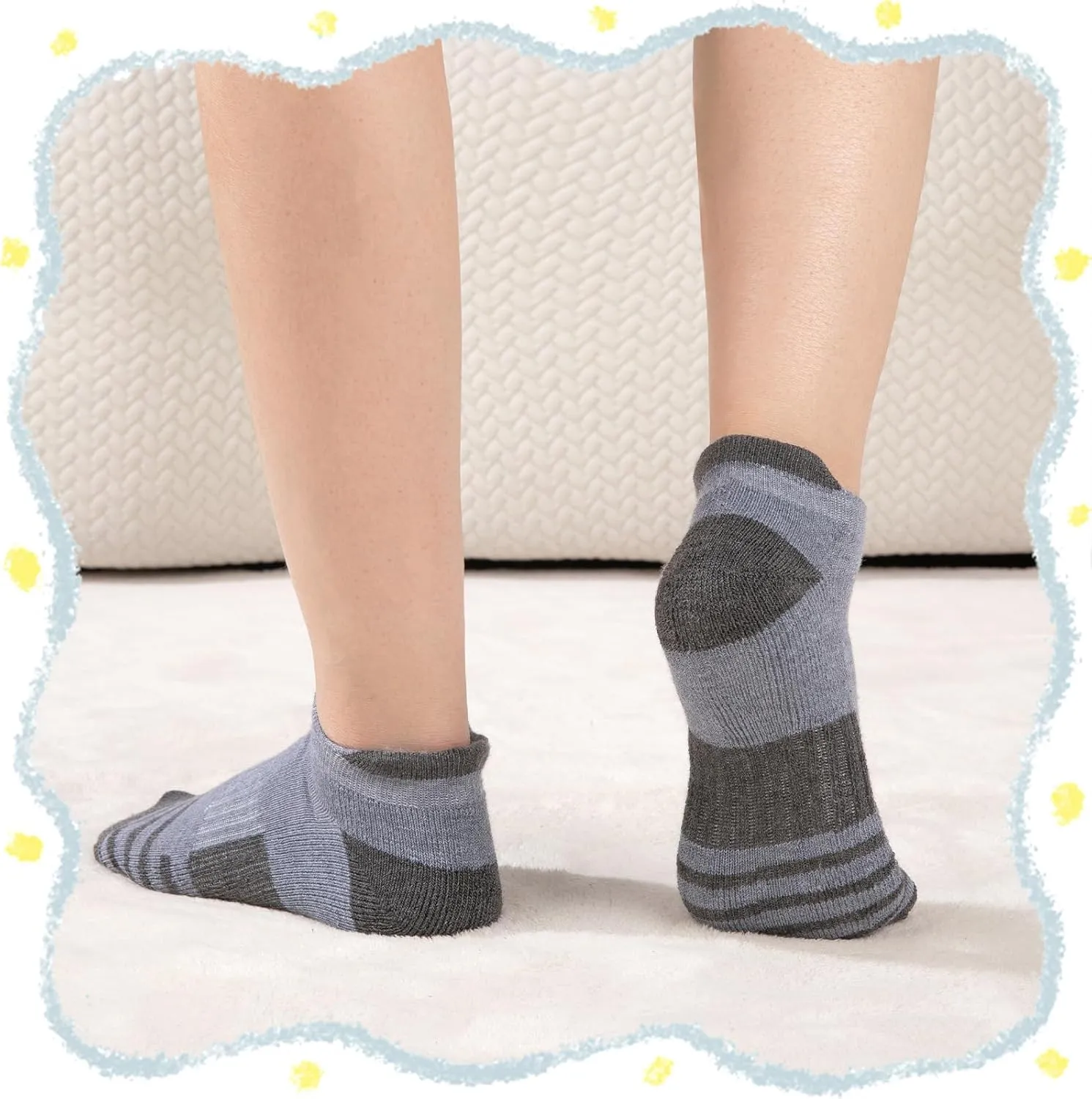 Comfoex 10 Pairs Boys Socks Ankle Athletic Socks For Boys 4-7 7-10 10-12 Years Old With Cushioned Sole