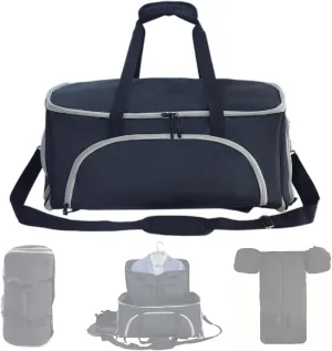 Convertible Duffle Garment Bag, Garment Duffle Bags for Travel, 4 in 1 Garment Bag with Shoulder Strap, Carry on Garment Duffel Bag for Men, Foldable Duffel Suit Bag for Business, Black