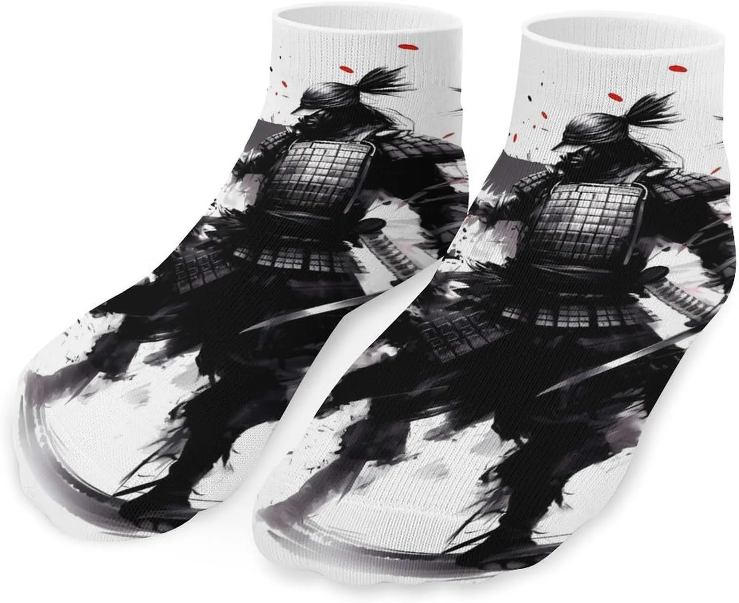 Cool Samurai Printed Ankle Socks No Show Sock Low-Cut Athletic Socks for Men Women 1 Pair