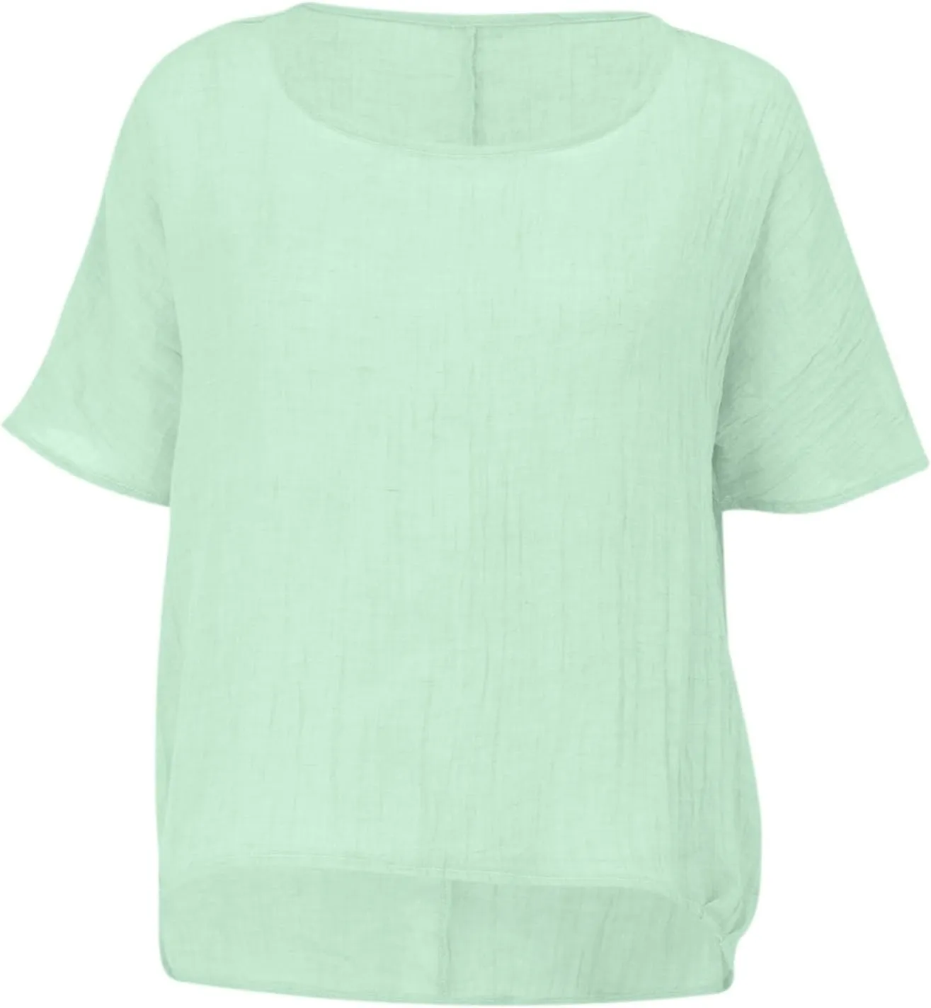 Cotton Gauze Tops for Women Loose Fit Flowy Beach Shirts Trendy Oversize High Low Tops Summer Vacation Comfy Blouses