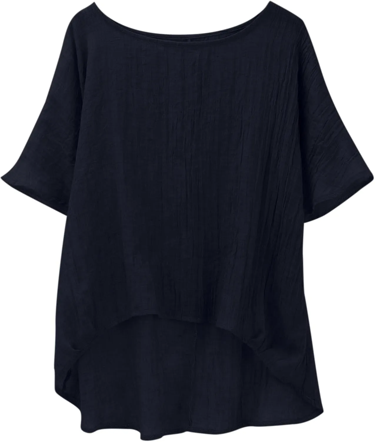 Cotton Gauze Tops for Women Loose Fit Flowy Beach Shirts Trendy Oversize High Low Tops Summer Vacation Comfy Blouses