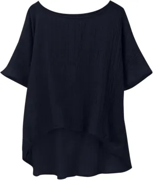 Cotton Gauze Tops for Women Loose Fit Flowy Beach Shirts Trendy Oversize High Low Tops Summer Vacation Comfy Blouses