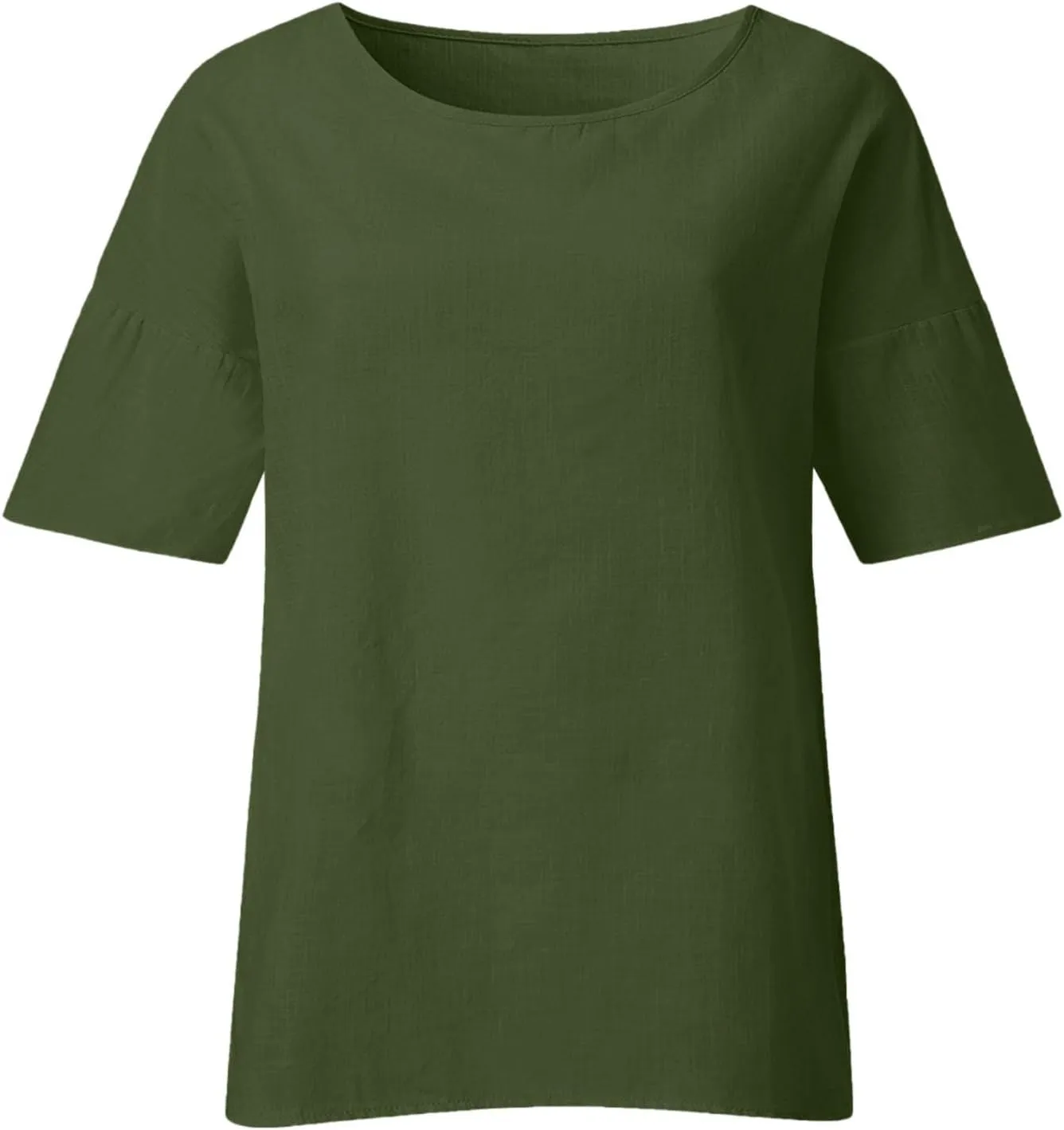 Cotton Linen Shirt for Women 2025 Vacation Summer Loose Fit Casual 3/4 Sleeve Tops Tshirt Cotton Blouse Basic Tees
