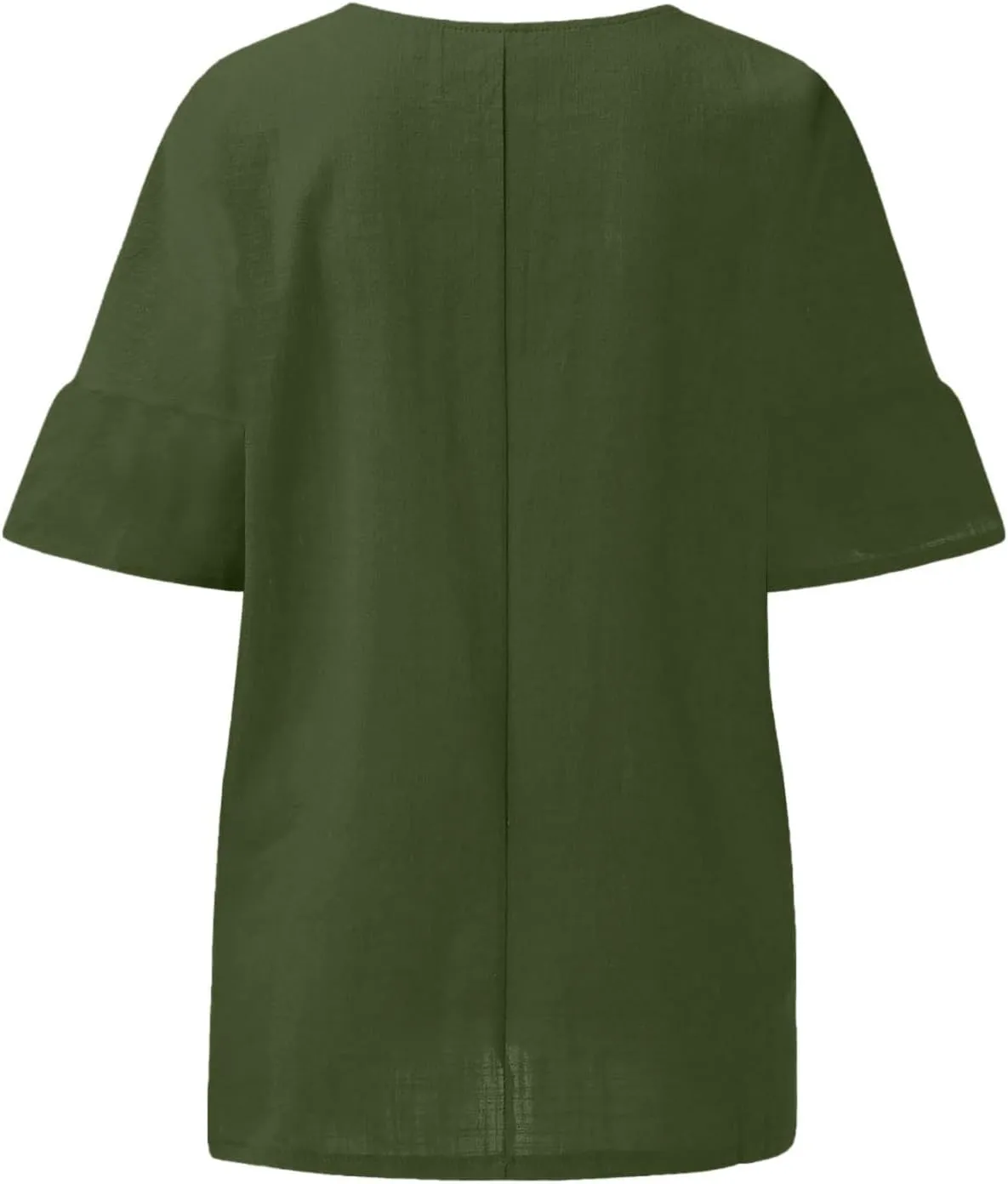Cotton Linen Shirt for Women 2025 Vacation Summer Loose Fit Casual 3/4 Sleeve Tops Tshirt Cotton Blouse Basic Tees
