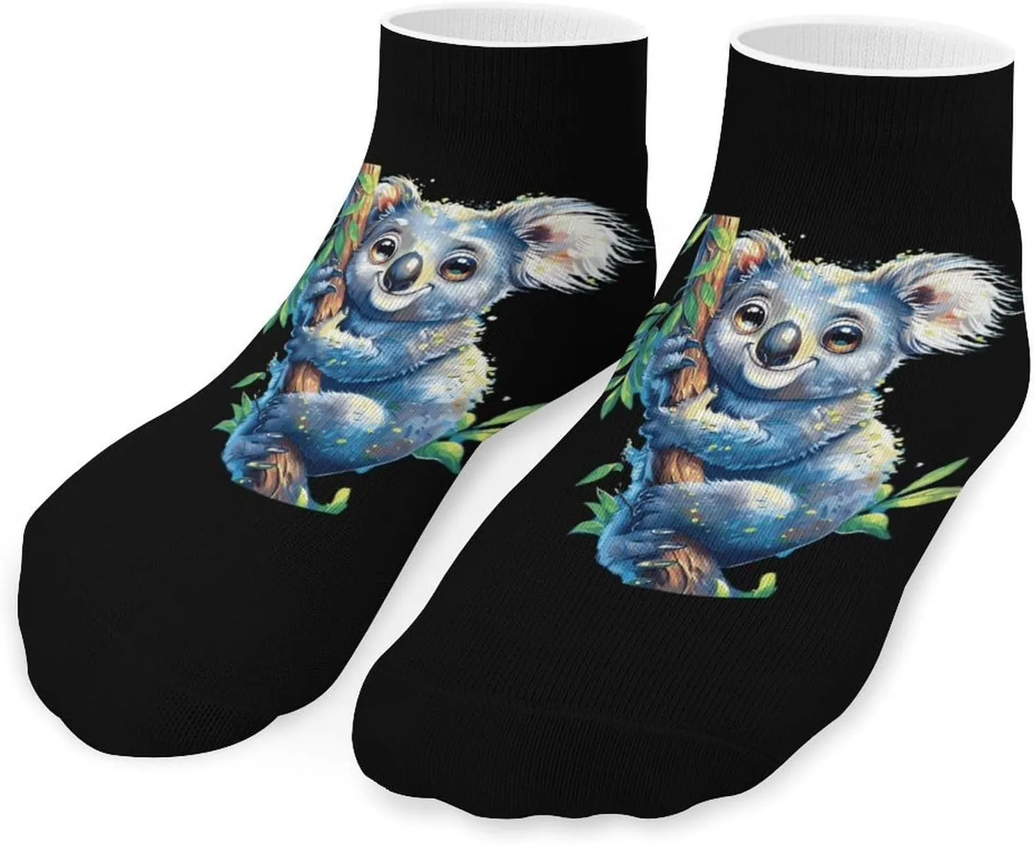 Cute Koala Printed Ankle Socks No Show Sock Low-Cut Athletic Socks for Men Women 1 Pair