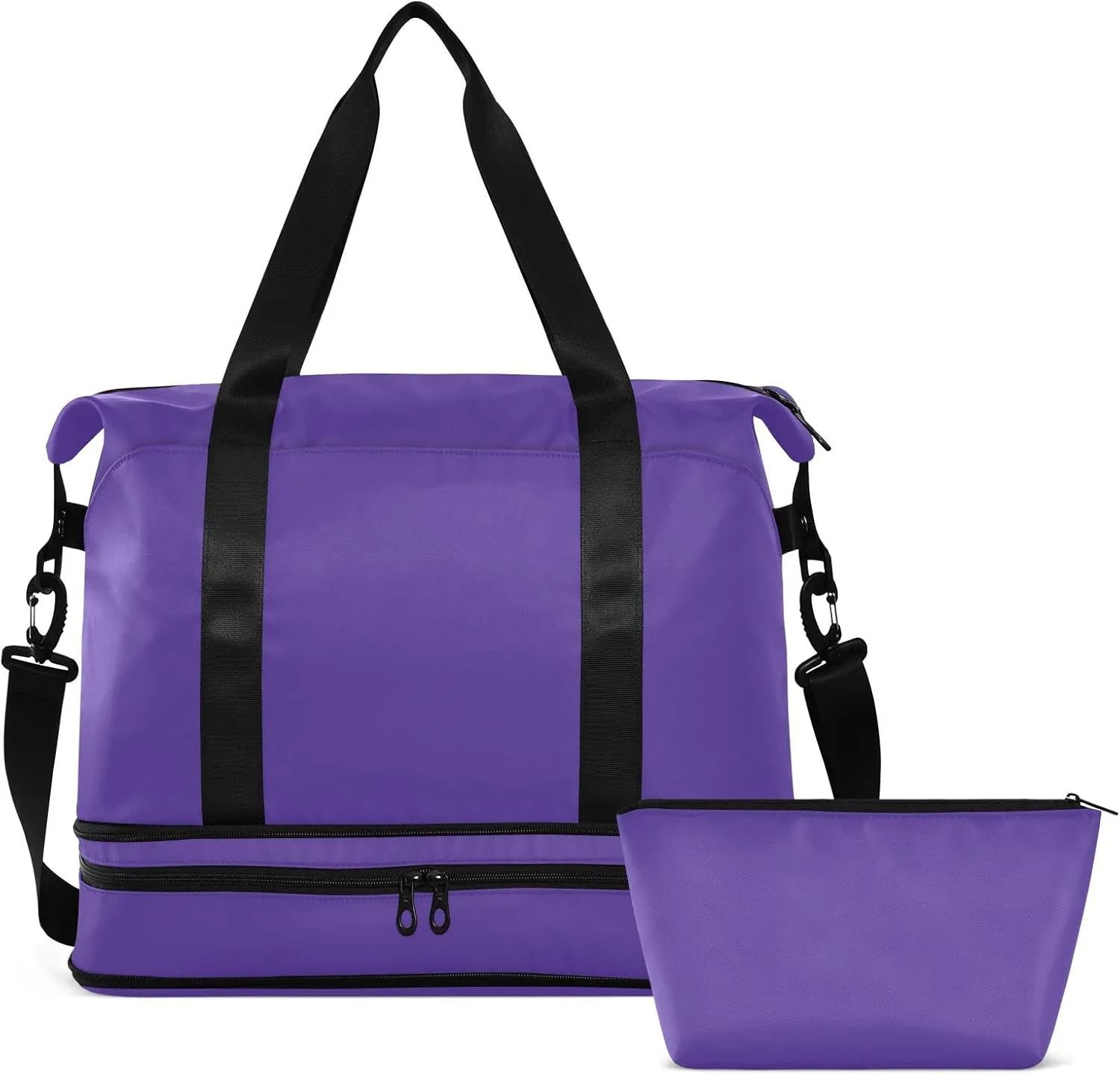Dark Purple Gym Bag for Women Men Travel Duffel Bag with Shoe Compartment Carry On Weekender Overnight Bags for Hospital Gym Travel