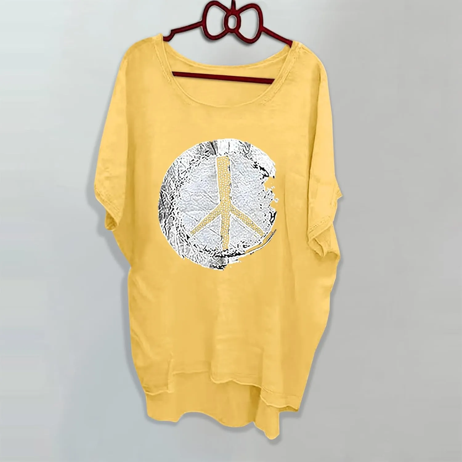 DDAPJ pyju Oversized Tshirts for Women Graphic Tees High Low Tops Loose Fit Short Sleeve Shirts Casual Summer Crewneck Blouse