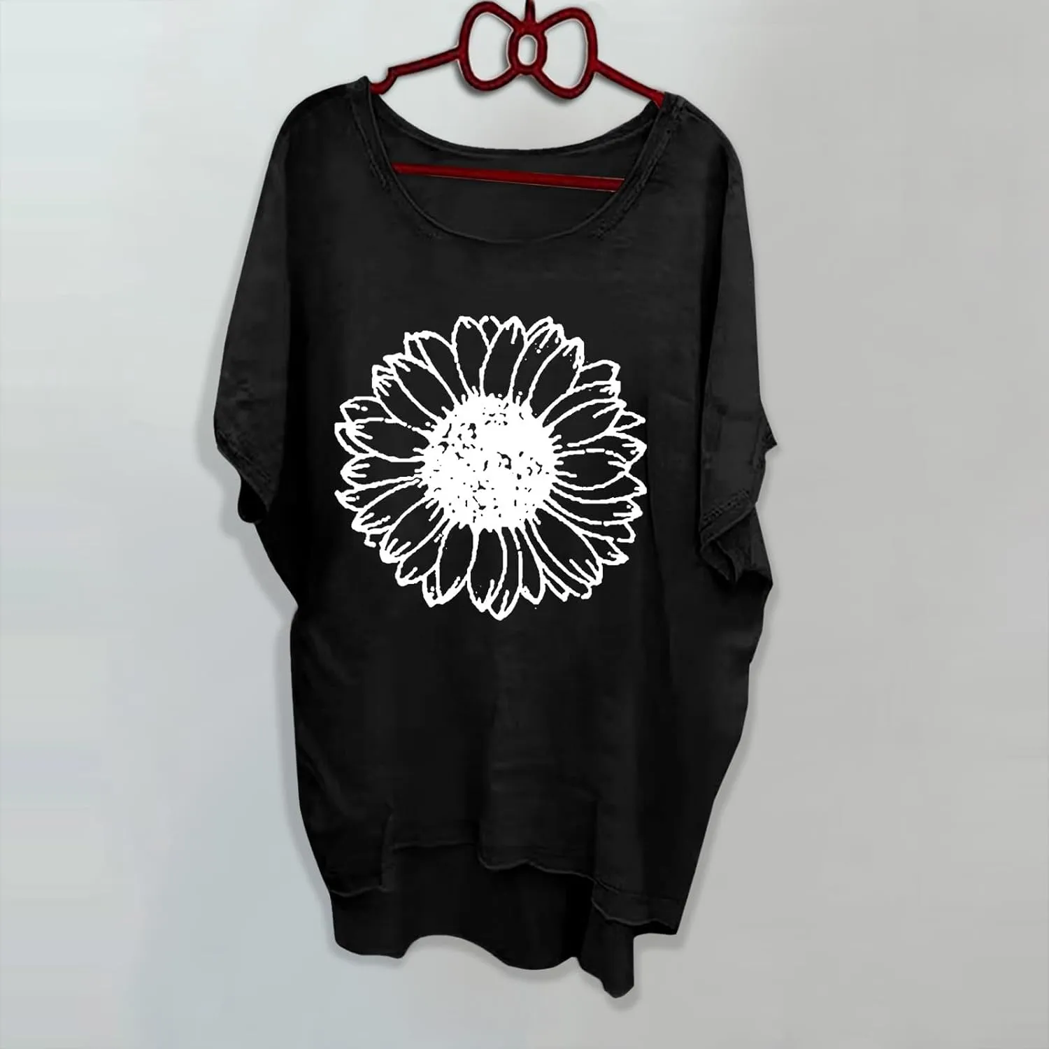 DDAPJ pyju Oversized Tshirts for Women Graphic Tees High Low Tops Loose Fit Short Sleeve Shirts Casual Summer Crewneck Blouse
