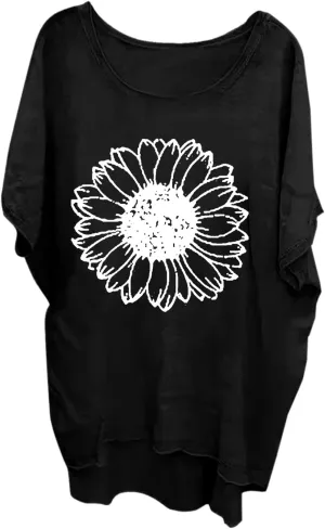 DDAPJ pyju Oversized Tshirts for Women Graphic Tees High Low Tops Loose Fit Short Sleeve Shirts Casual Summer Crewneck Blouse