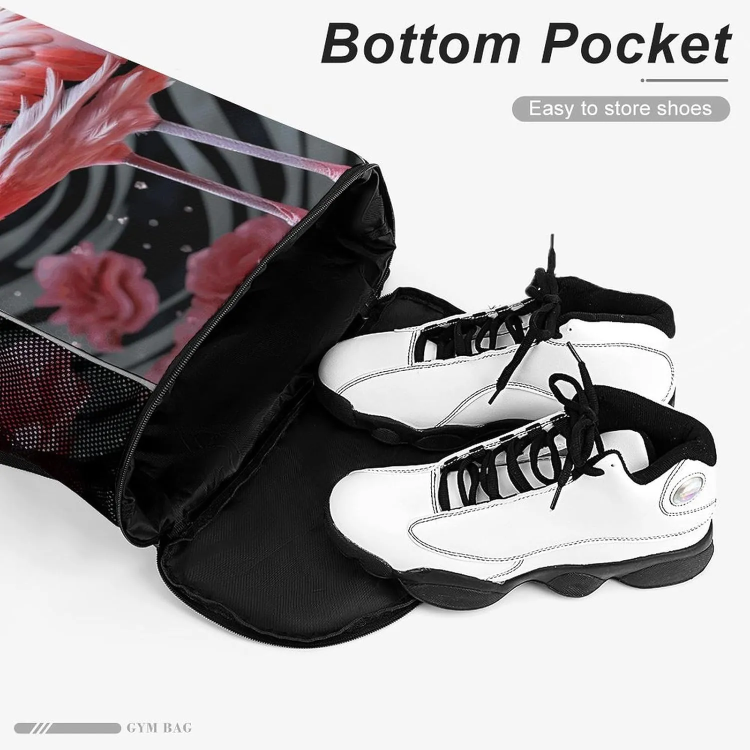 Drawstring Backpack,Flamingo Printed Drawstring Bags,String Backpack with Shoes Compartment And Wet Proof Pocket,Small Sports Gym Cinch Bags for Women & Men