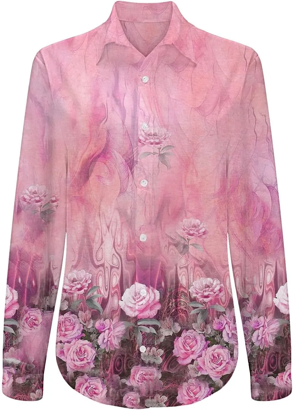 Ethnic Linen Button Down V Neck Shirt 2025 Women Stylish Boho Floral Print Roll Up Sleeve Blouse Collared Shirts