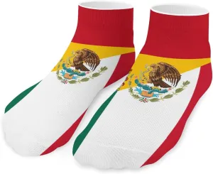 Flag of Spain and Mexico Printed Ankle Socks No Show Sock Low-Cut Athletic Socks for Men Women 1 Pair