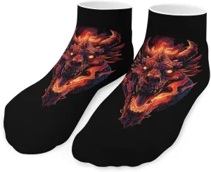 Flame Dragon Printed Ankle Socks No Show Sock Low-Cut Athletic Socks for Men Women 1 Pair