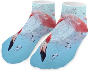 Flamingo in Water Printed Ankle Socks No Show Sock Low-Cut Athletic Socks for Men Women 1 Pair
