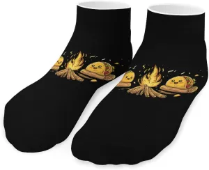 Funny Mexican Food Campfire Printed Ankle Socks No Show Sock Low-Cut Athletic Socks for Men Women 1 Pair