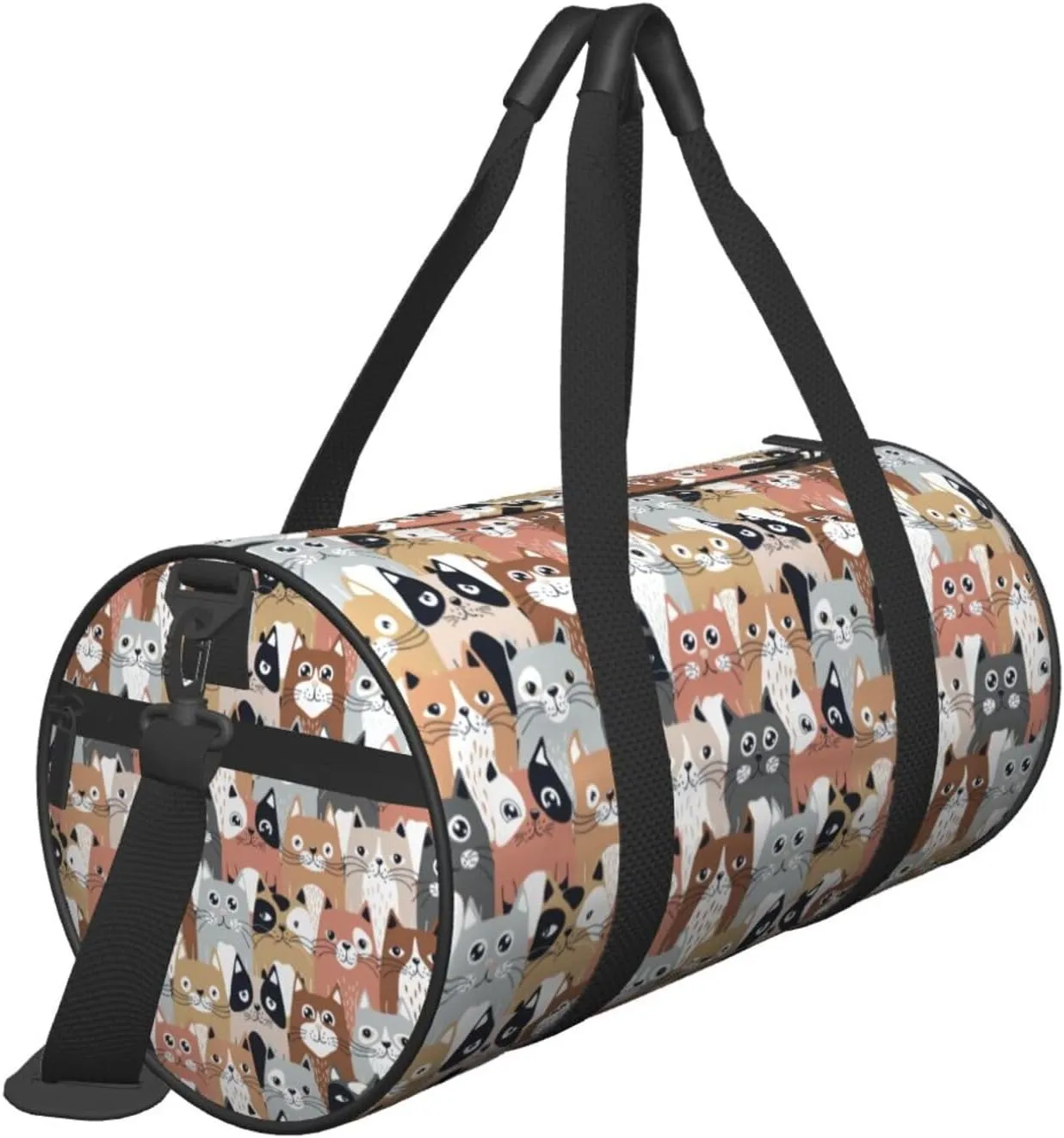 Gbuzozie Sports Gym Bag Travel Duffel Bag Shoes Compartment For Men Women Foldable Lightweight Yoga Gym Sports Bag, Cats #01, One Size