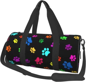 Gbuzozie Sports Gym Bag Travel Duffel Bag Shoes Compartment For Men Women Foldable Lightweight Yoga Gym Sports Bag, Dog Paws #01, One Size
