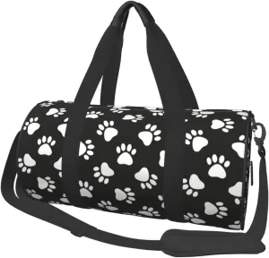 Gbuzozie Sports Gym Bag Travel Duffel Bag Shoes Compartment For Men Women Foldable Lightweight Yoga Gym Sports Bag, Dog Paws #02, One Size