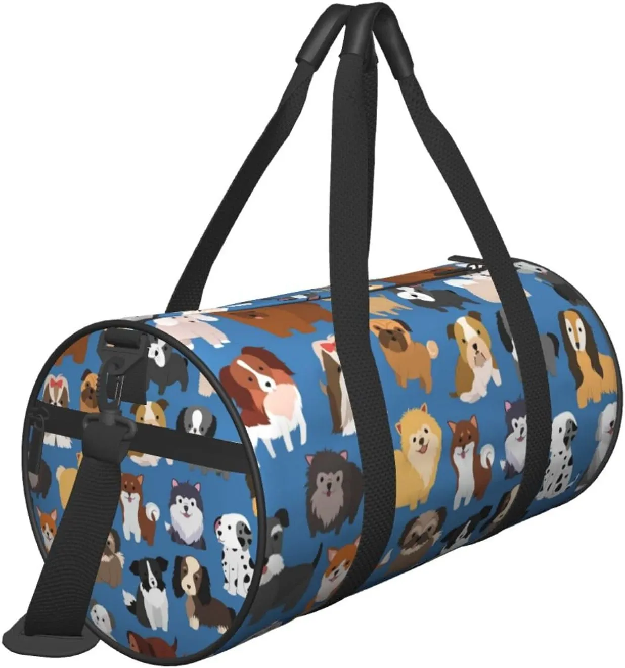 Gbuzozie Sports Gym Bag Travel Duffel Bag Shoes Compartment For Men Women Foldable Lightweight Yoga Gym Sports Bag, Dogs(Blue #02), One Size