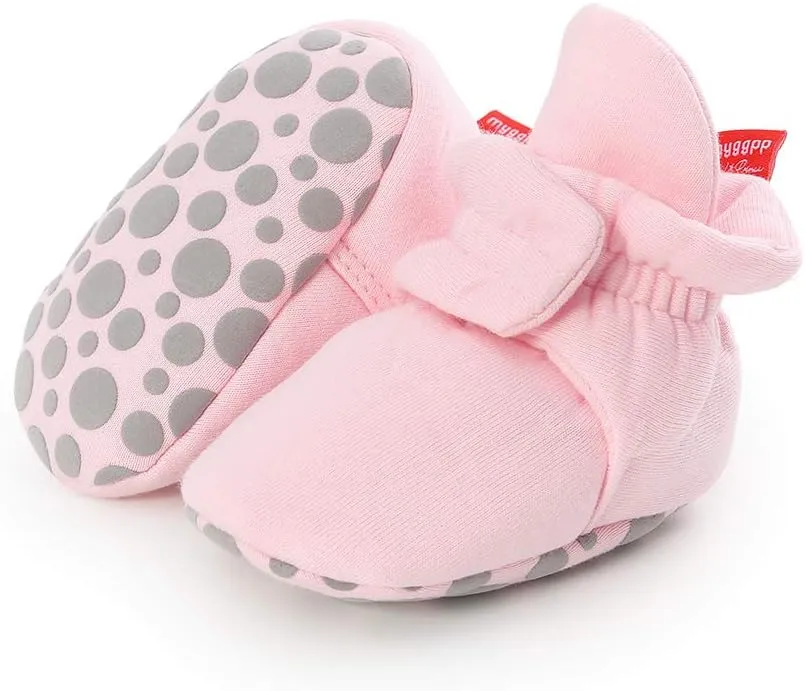 GDSDYM Baby Booties Cozy Fleece Slippers Soft Baby Shoes With Gripper Soles, Winter Warm Infant Newborn Crib Sock Shoes First Walkers