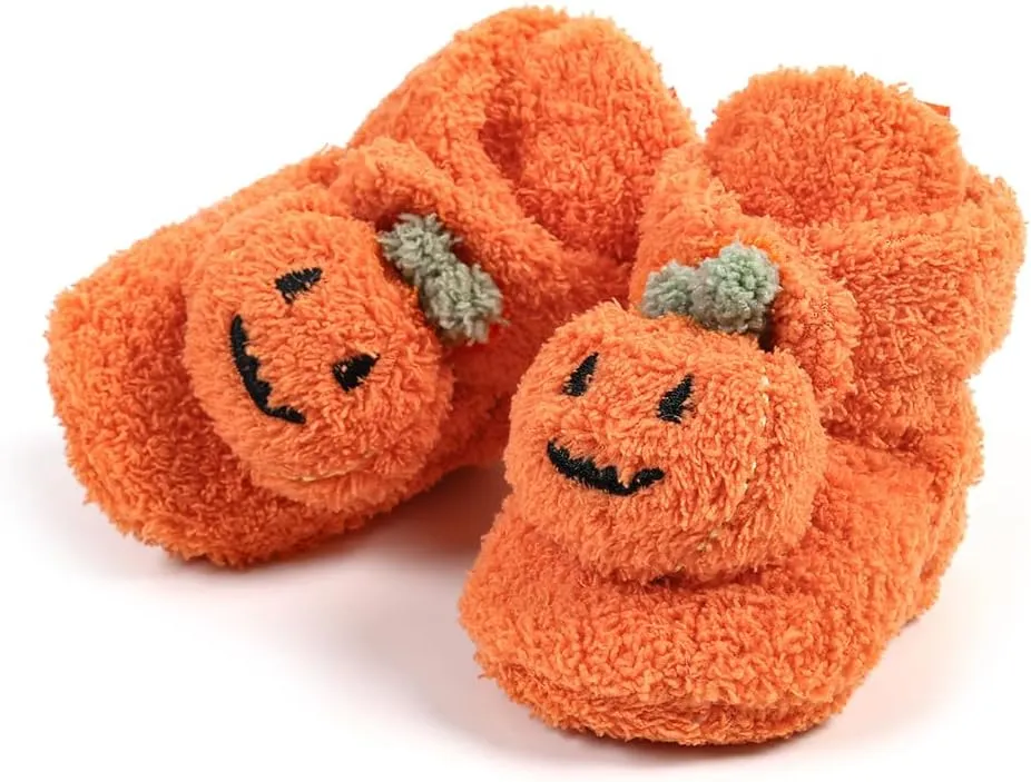 GDSDYM Baby Booties Cozy Fleece Slippers Soft Baby Shoes With Gripper Soles, Winter Warm Infant Newborn Crib Sock Shoes First Walkers