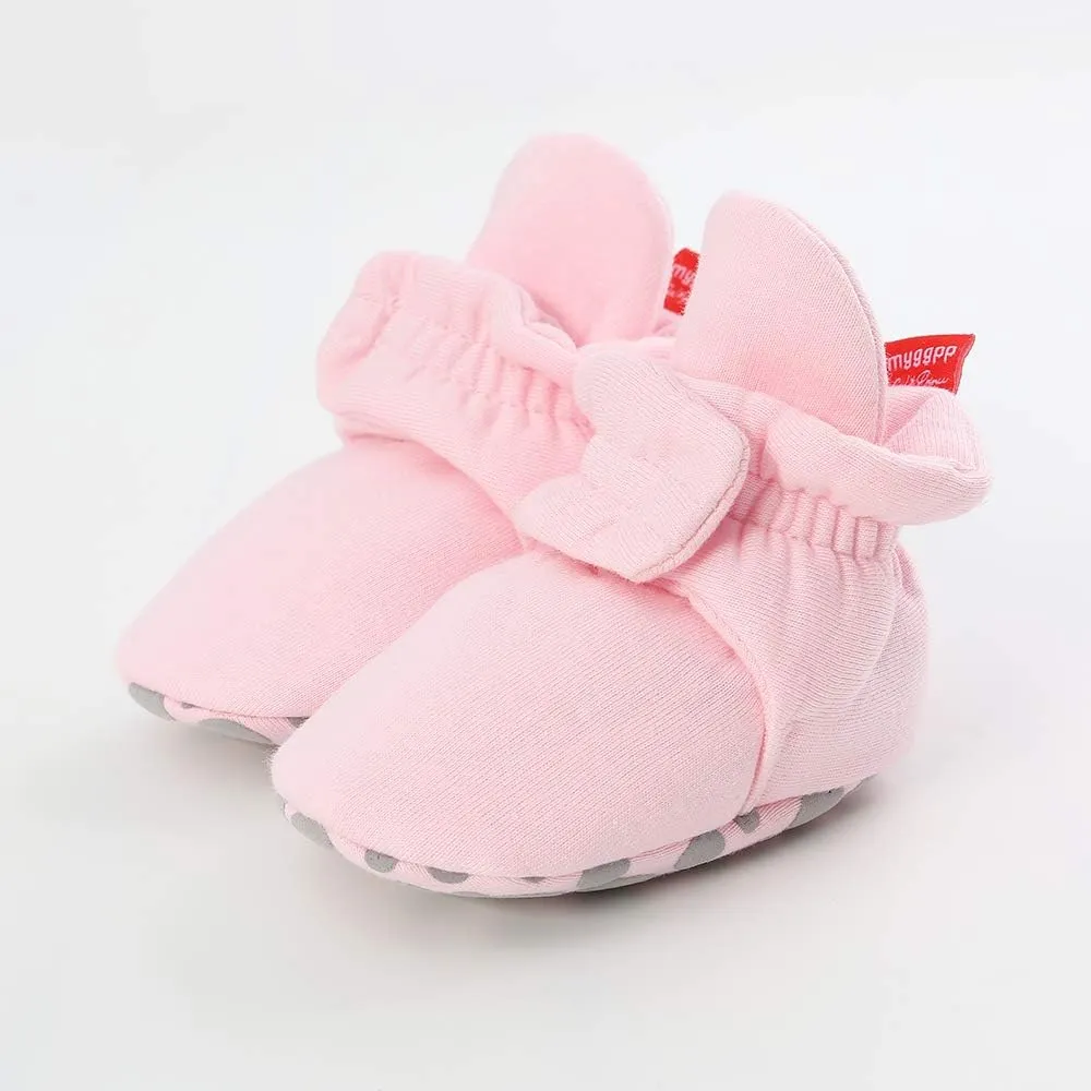 GDSDYM Baby Booties Cozy Fleece Slippers Soft Baby Shoes With Gripper Soles, Winter Warm Infant Newborn Crib Sock Shoes First Walkers
