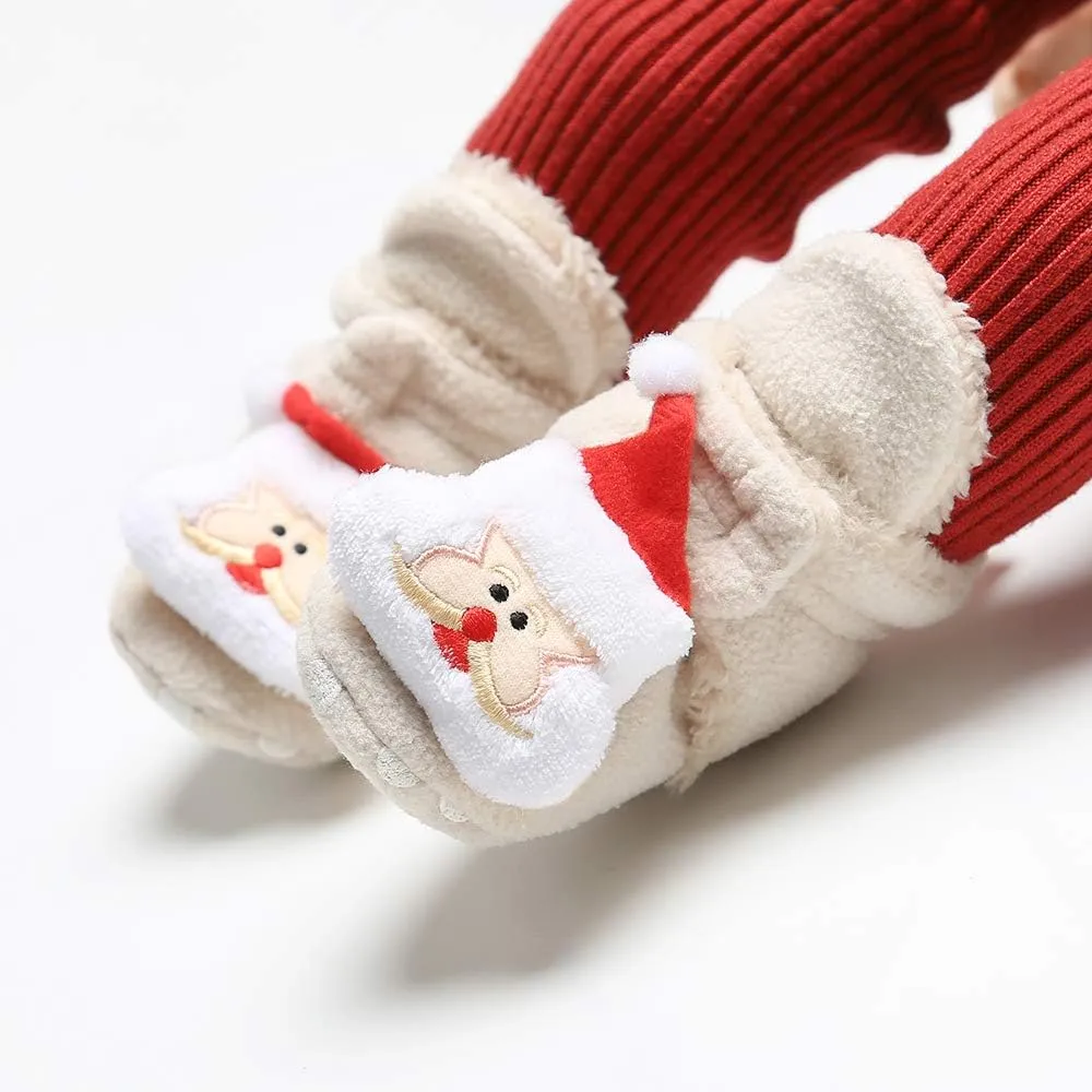 GDSDYM Baby Booties Cozy Fleece Slippers Soft Baby Shoes With Gripper Soles, Winter Warm Infant Newborn Crib Sock Shoes First Walkers